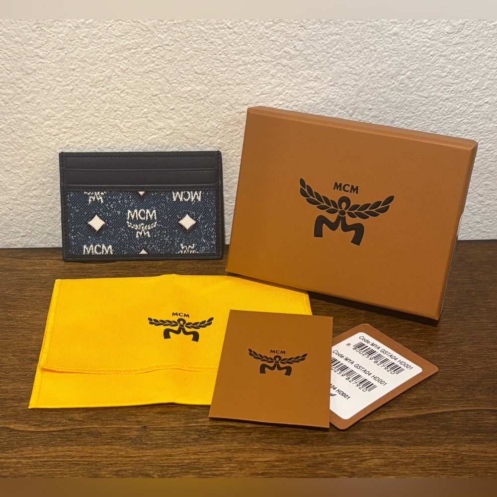 MCM Blue Logo Card Holder